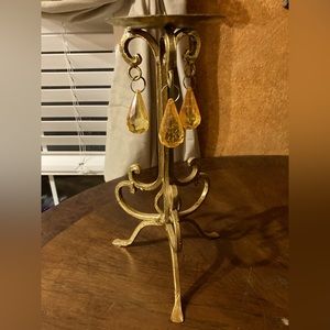 Dangling jeweled candle holder
